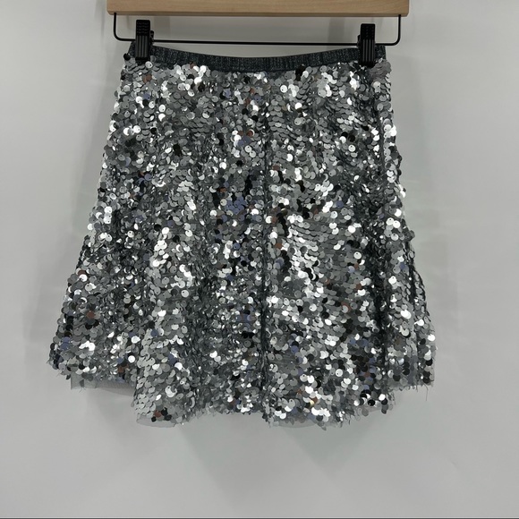 Zara Other - Zara Girls Sequin Silver Skirt size 13/14